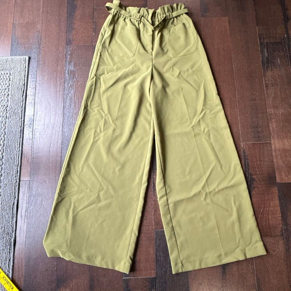 New York and co high waist wide leg paper bag dress pants size medium women’s gr